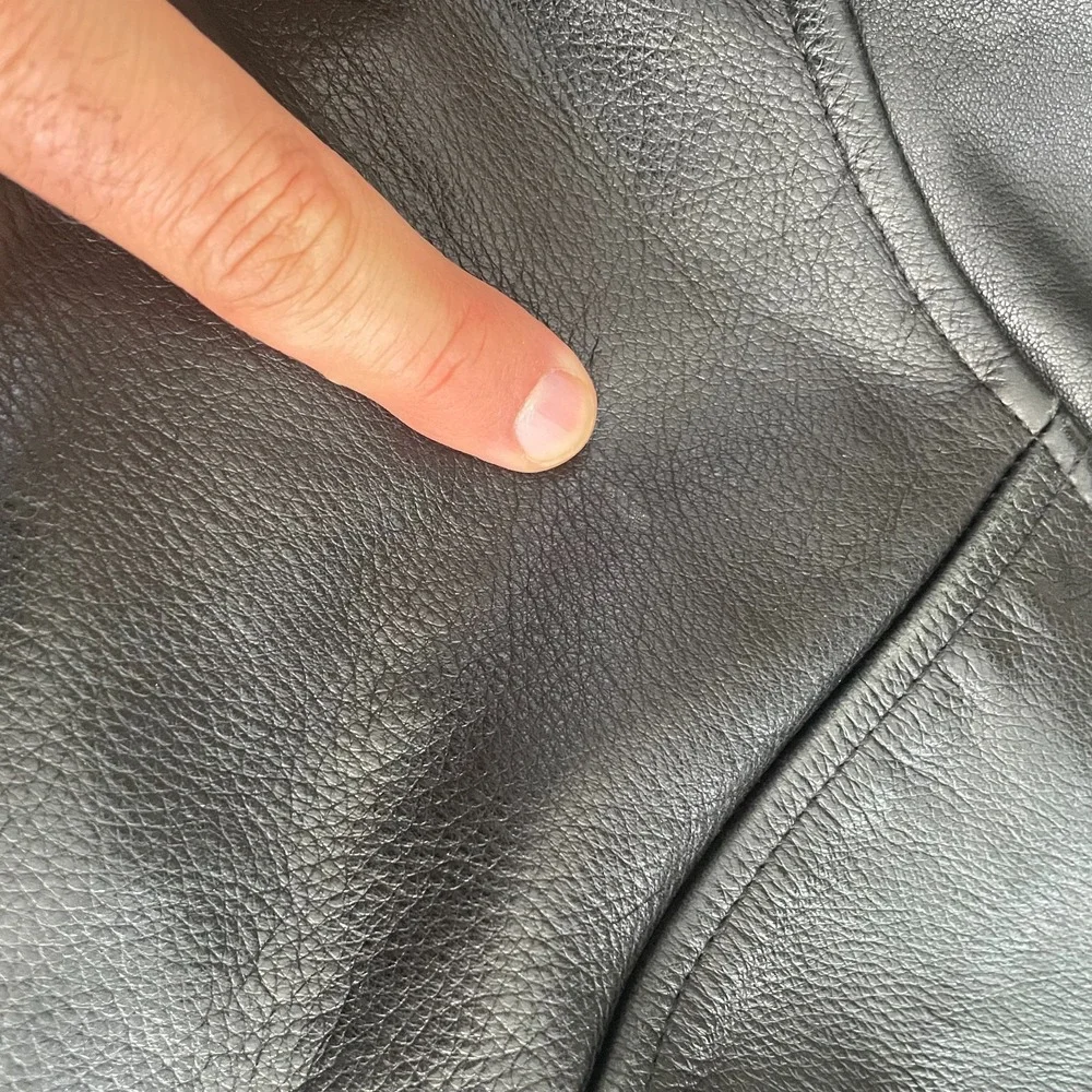 Vintage Banana Republic Over Coat Jacket Men XL Black Genuine Leather Button Up